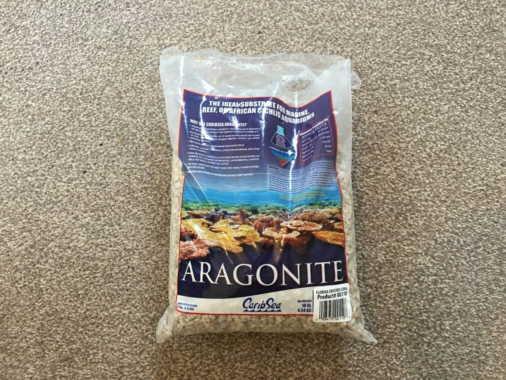 Crushed coral substrate.